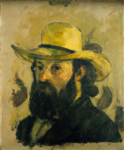 Portret van de Kunstenaar met Strohoed door Paul Cézanne